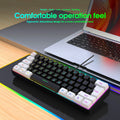 Compact 61-key wired membrane keyboard in white and black colour with 1.7 metre USB cable