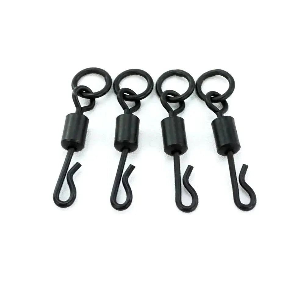 Carp fishing Q-type swivel connector stainless steel single circle pack of 20 No 4 and No 7 sizes