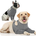 Pet protective gear double front leg cover for dogs in black polyester with six size options S to 3XL