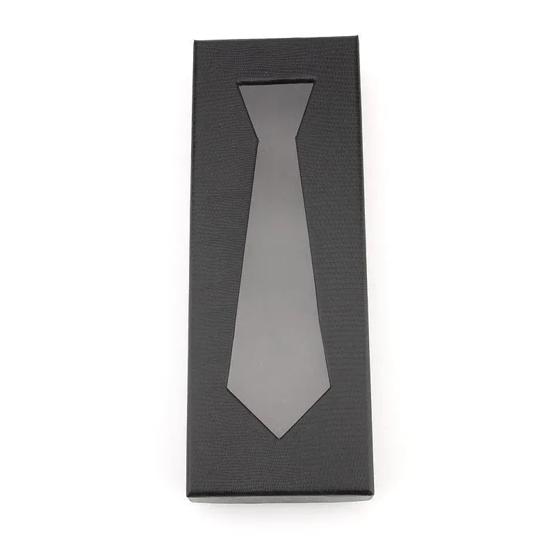Black snakeskin finish fixed cardboard tie packing box for men's gift storage