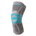 Sky blue silicone knee pads with elastic fibre construction for basketball and running protection