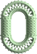 Blue o-ring shaped dog chew toy for dental health and aggressive chewers