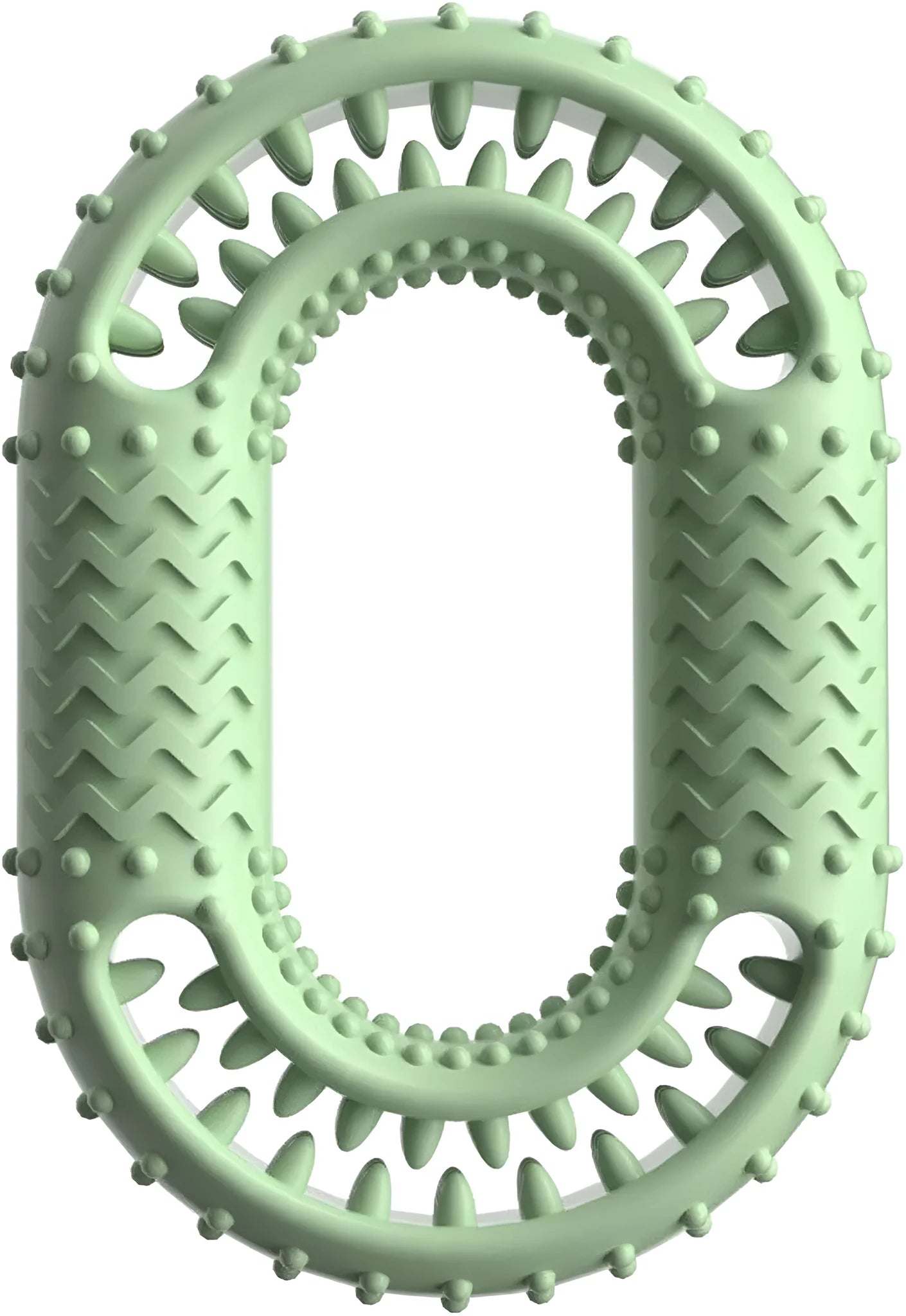 Blue o-ring shaped dog chew toy for dental health and aggressive chewers