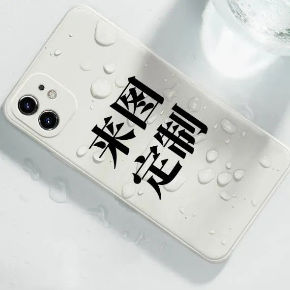 Customised acrylic couple phone case for iPhone with silicone rubber edge protection