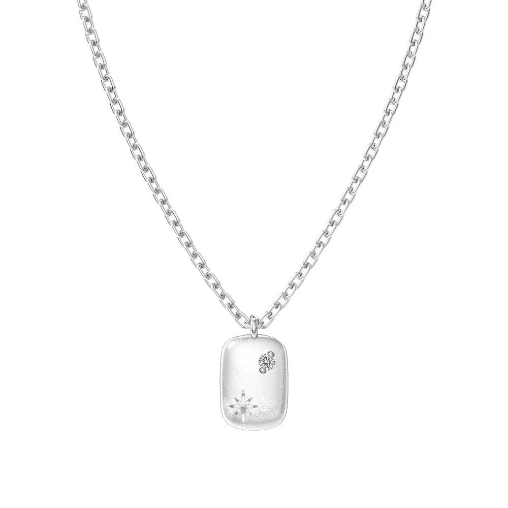 925 silver clavicle chain necklace for women electroplated finish silver colour DY190905-S-S-WH