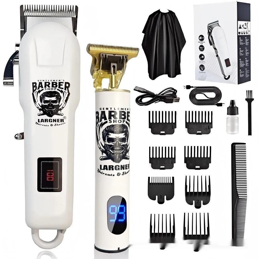 Rechargeable hair clipper with stainless steel cutter head and USB charging cable