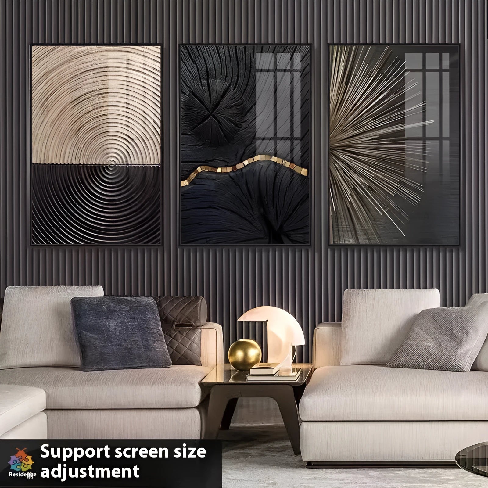 Modern minimalist abstract decorative painting on canvas with aluminium alloy frame, 50x70cm or 60x80cm sizes available