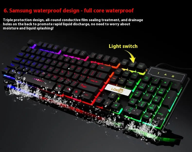 White and black USB cables with LED glow effect for gaming keyboard connections