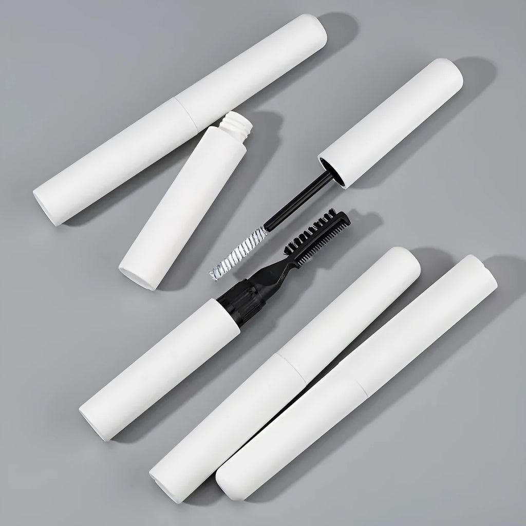 Eyebrow glue bottle with applicator brush for natural eyebrow shaping