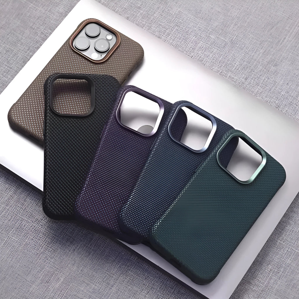 Diamond grain PC leather magnetic suction phone case for iPhone in Star Diamond black