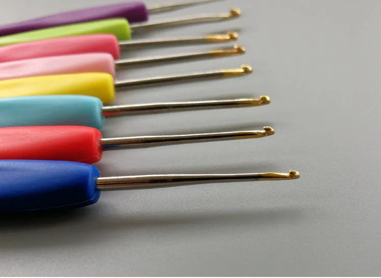 16-piece crochet hook set with soft and hard handles including storage bag