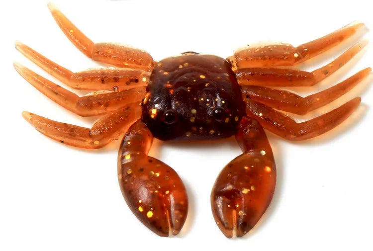 PVC software crab fishing lure measuring 8cm in length with detailed crab shape