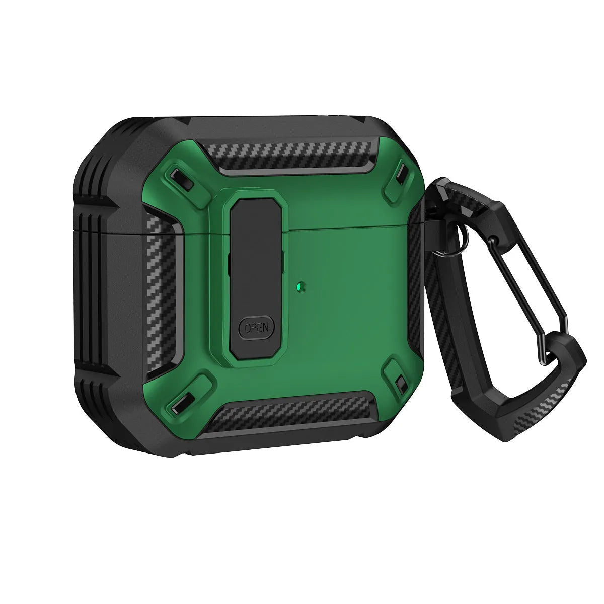 AirPods plastic clamshell protective case with hook in two-tone colours