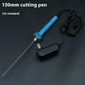 Blue plastic-handled electric heating cutter pen with adapter for cutting foam and pearl cotton.