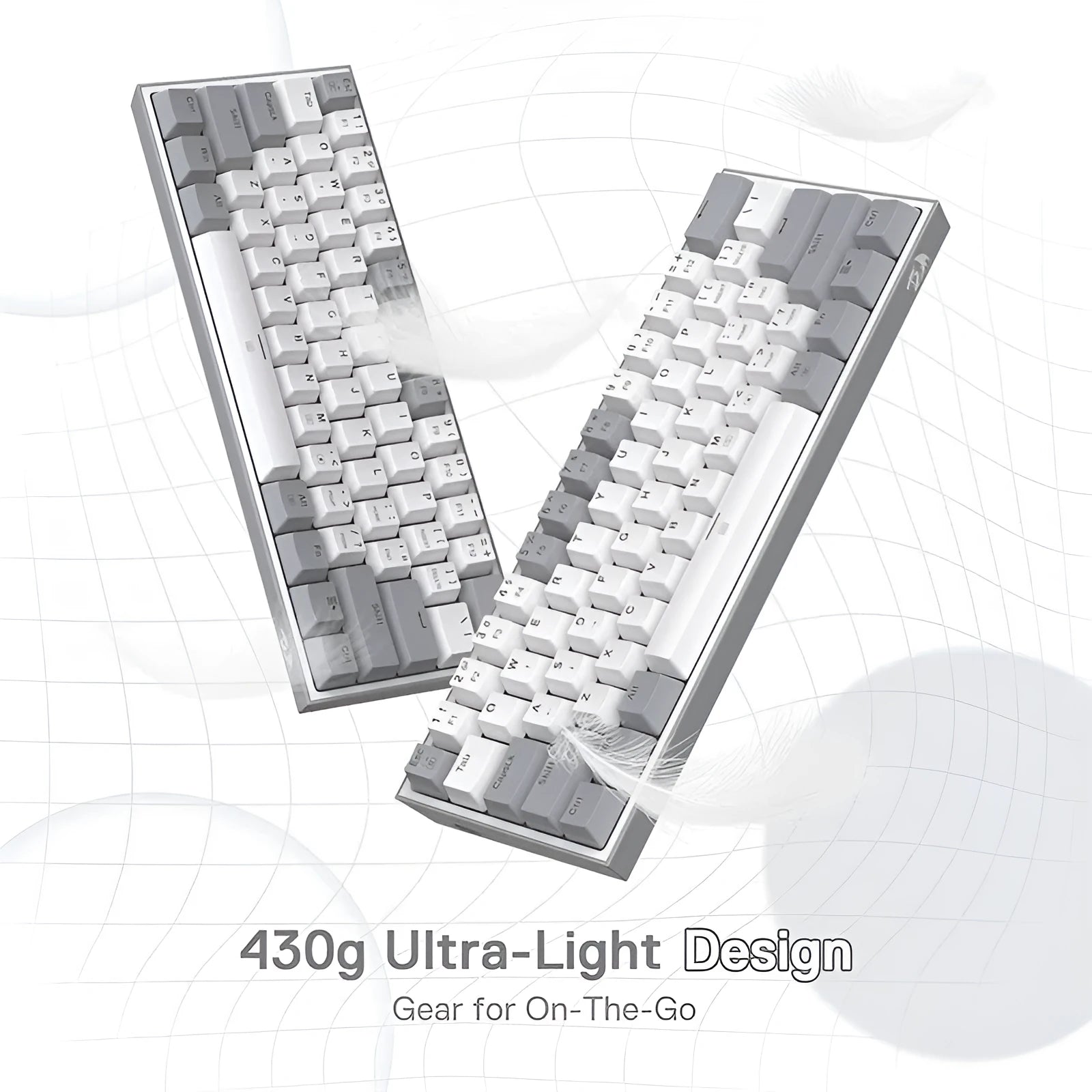 White pink RGB mechanical keyboard with multimedia keys and ergonomic design
