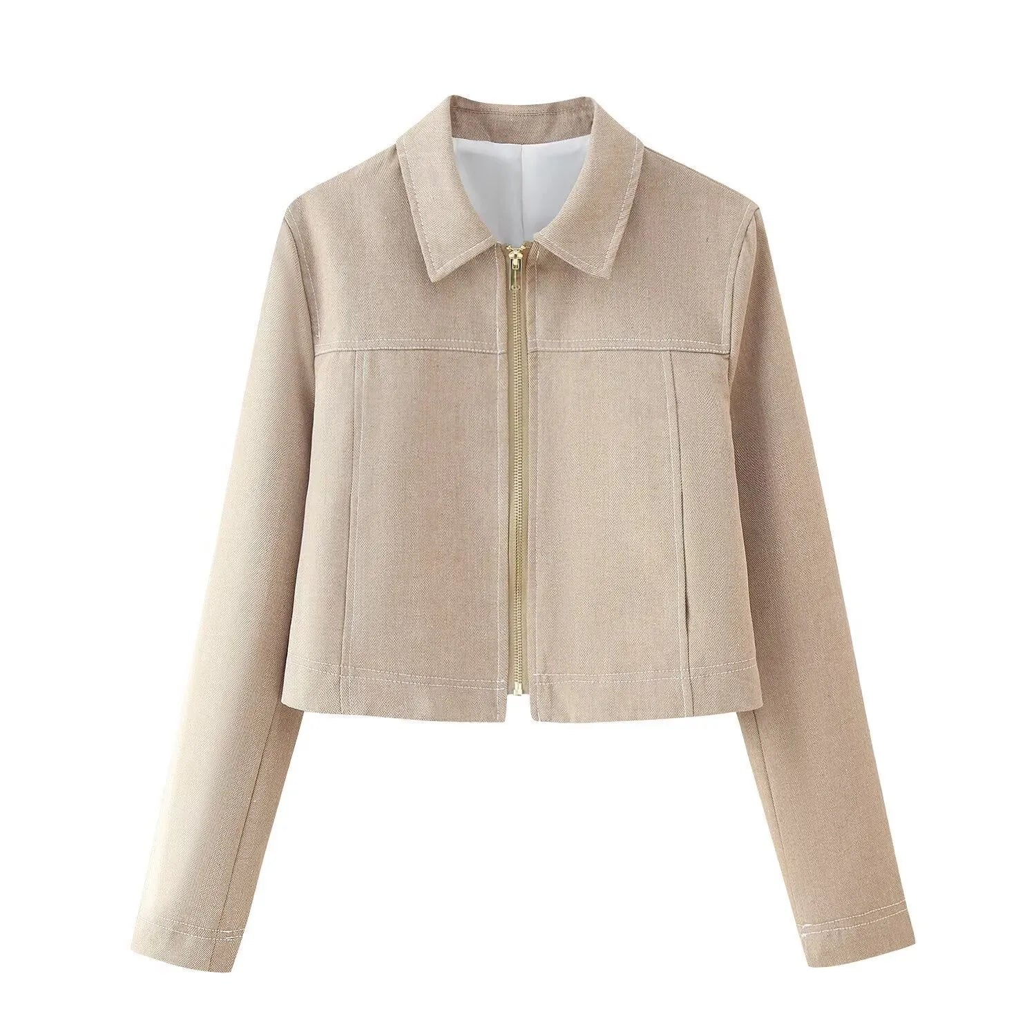 Women's herringbone pattern summer suit with 3D embroidery on jacket and matching trousers