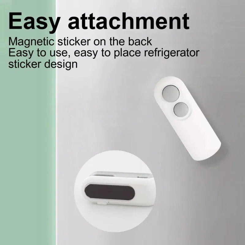 White and blue handheld USB rechargeable vacuum heat sealer with magnetic back