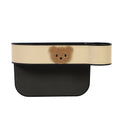 Leather car seat gap storage box with cartoon bear design for vehicle organisation