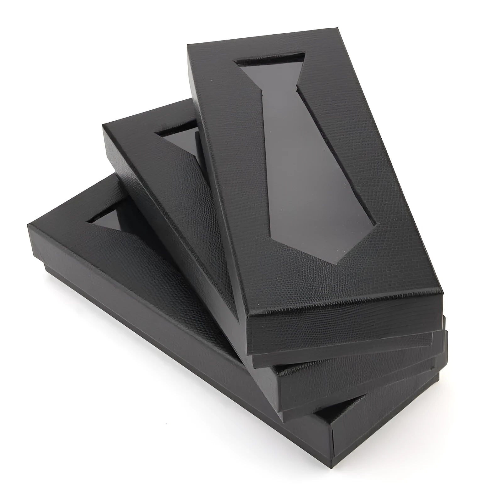 Black snakeskin finish fixed cardboard tie packing box for men's gift storage