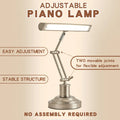 Modern simplicity touch dimming table lamp with music spectrum pattern, metal shade in bronze, for piano practice