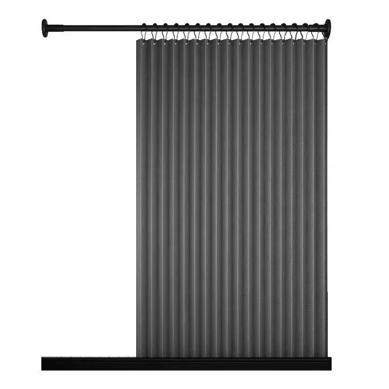 Water-repellent polyester folding door curtain in gray 100x200cm with hook and strap for bathroom