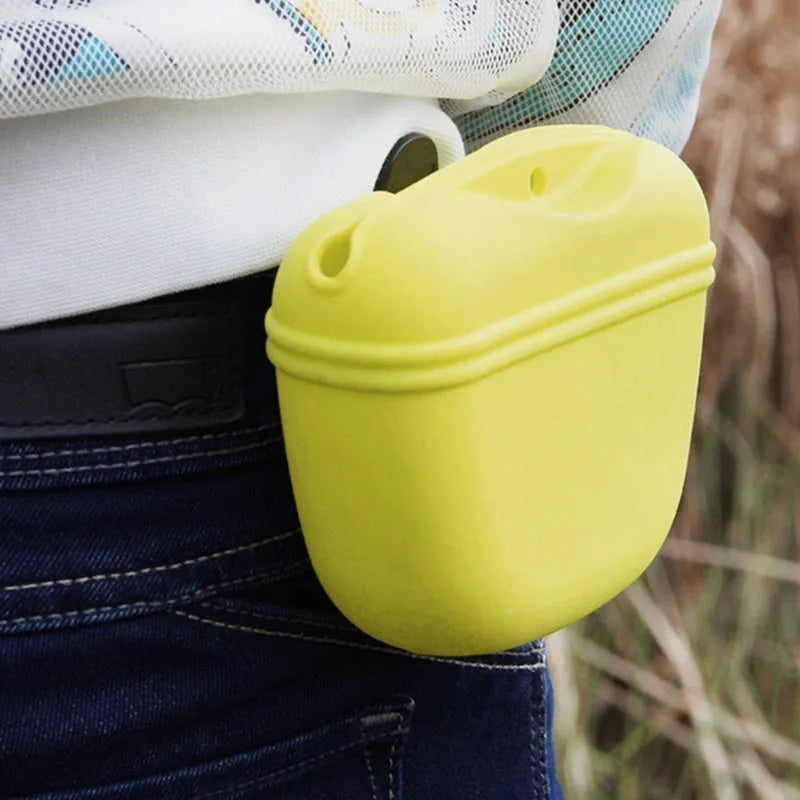 Silicone dog treat waist bag with belt clip in multiple colour options