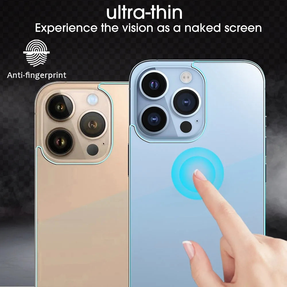 Tempered back glass protective film for iPhone 15 14 13 12 Pro Max series