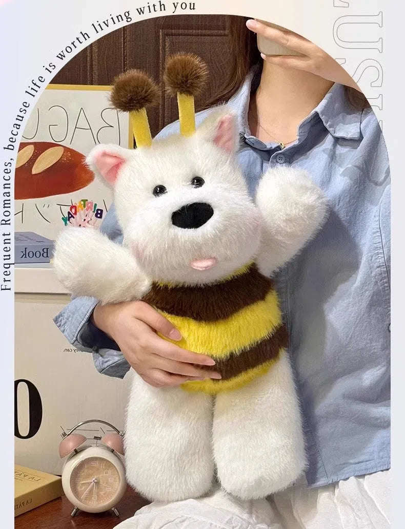 Running Bee West Highland running puppy plush toy doll 45cm tall with PP cotton filling in white colour