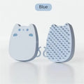 Brown silicone sponge pet grooming brush with dual comb teeth for cats and dogs