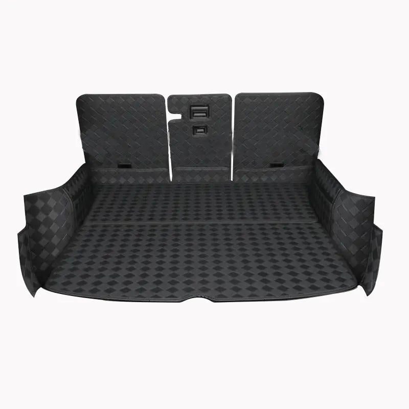 Leather trunk mat for Tesla Model 3 and Model Y vehicles in black colour