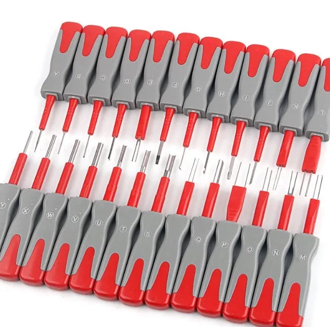 25-piece car terminal removal needle tool set in storage case for automotive electrical connector disassembly