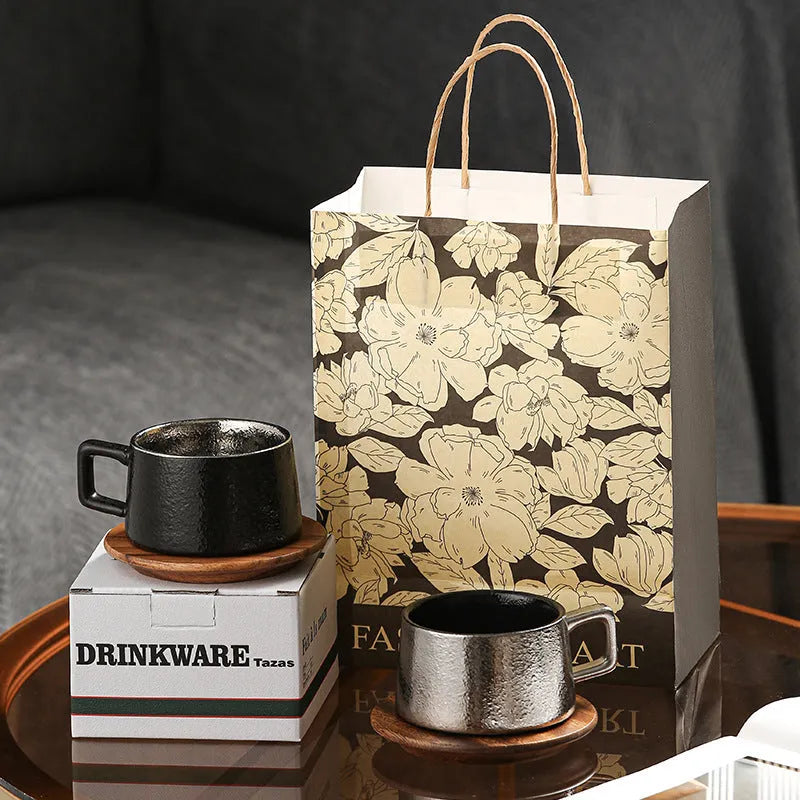 Gold or silver plated tumbler coffee cup with gift box packaging