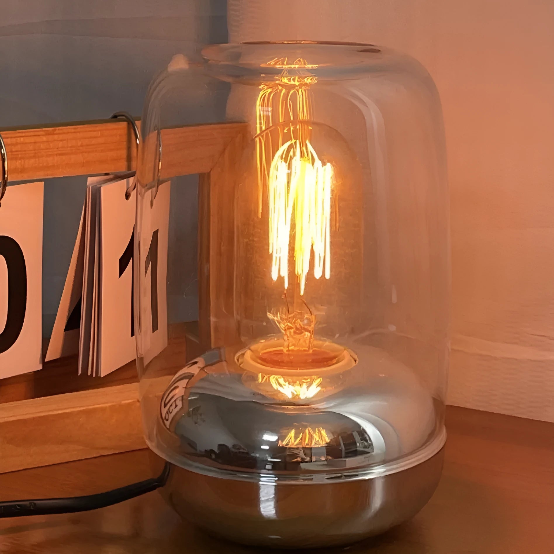 Waterless ambience light glass geometric stereo lamp 20cm socket powered aromatherapy essential oil lamp for bedroom