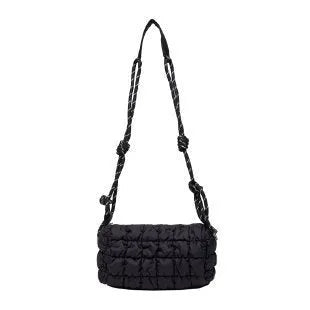 Women's lightweight nylon messenger bag with pillow shape and diamond pattern in six colour options