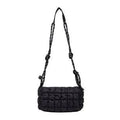 Women's lightweight nylon messenger bag with pillow shape and diamond pattern in six colour options