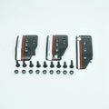 Aluminium alloy manual transmission car pedal set showing brake, accelerator and clutch pedals