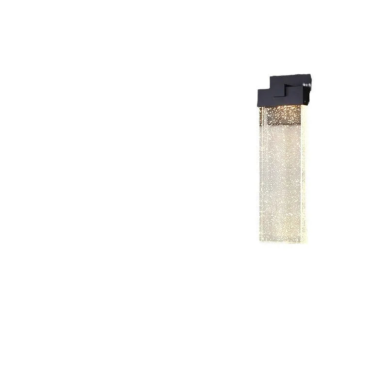 Black outdoor LED wall lamp in stainless steel with warm light for courtyards and corridors