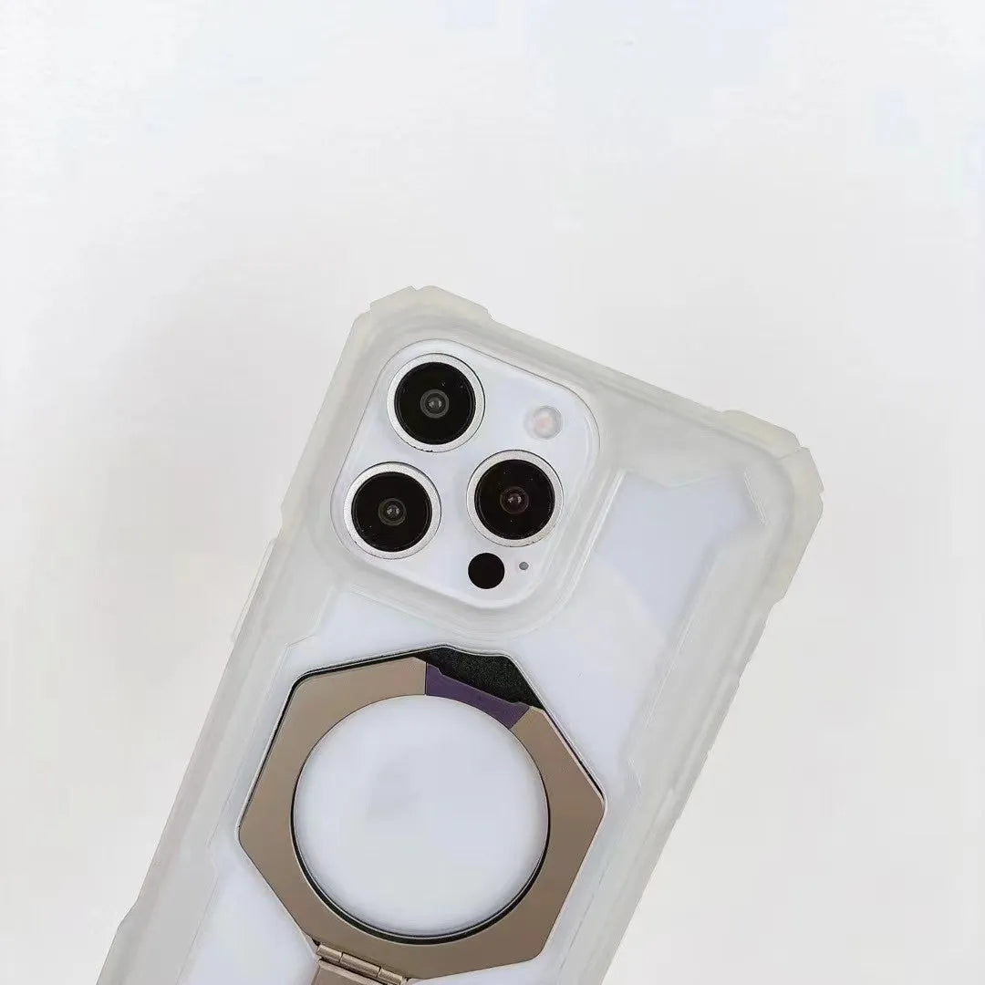 Drop-resistant magnetic suction phone case for Samsung S23 S24 S25 in black with raised bezel