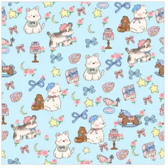 Printed cartoon cat design cloth cosmetic bag in multiple colours with zippered closure