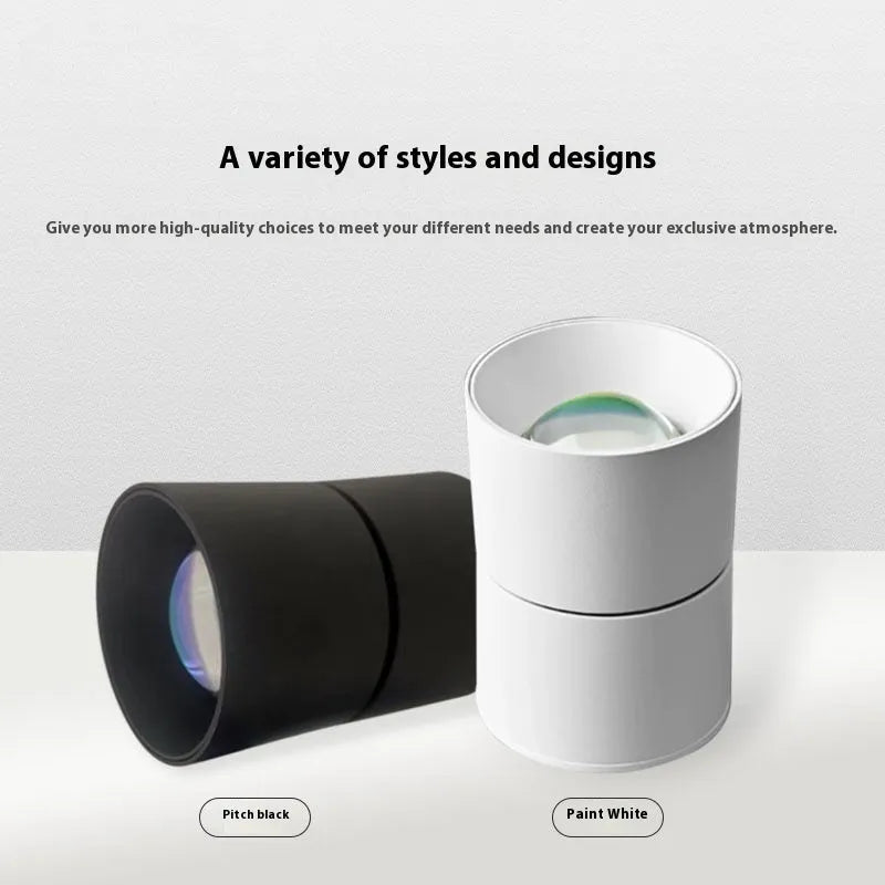 Open-mounted non-falling spotlight wall light in white aluminium with sunset light colour temperature