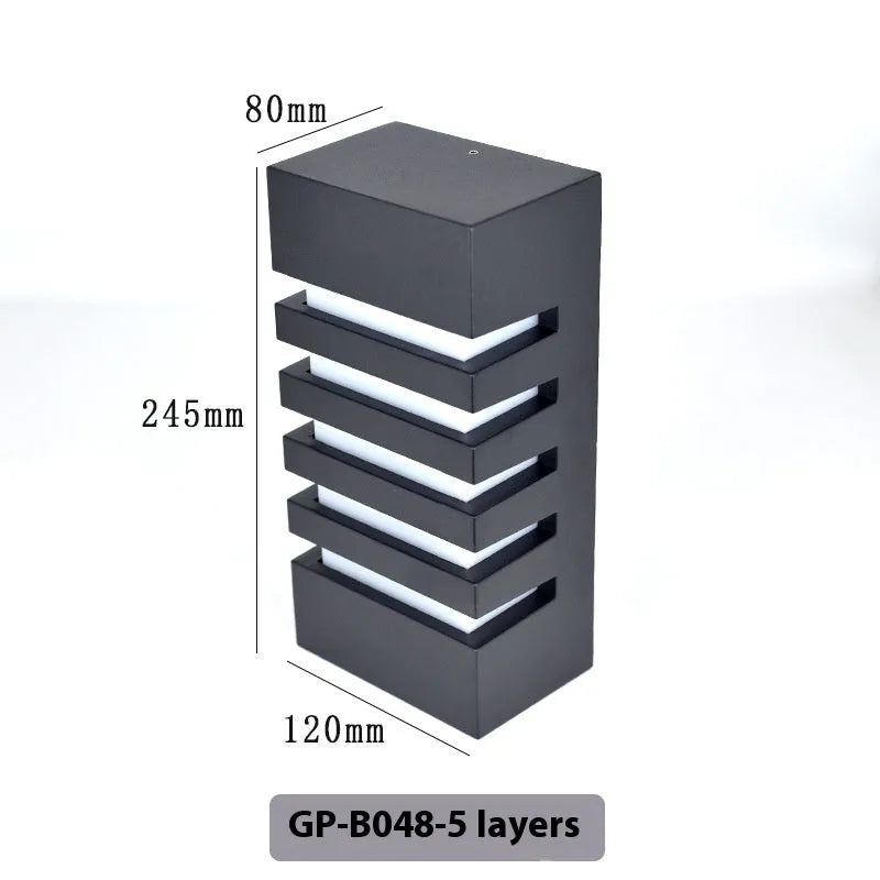 Modern aluminium outdoor wall lamp with minimalist design for garden or patio installation