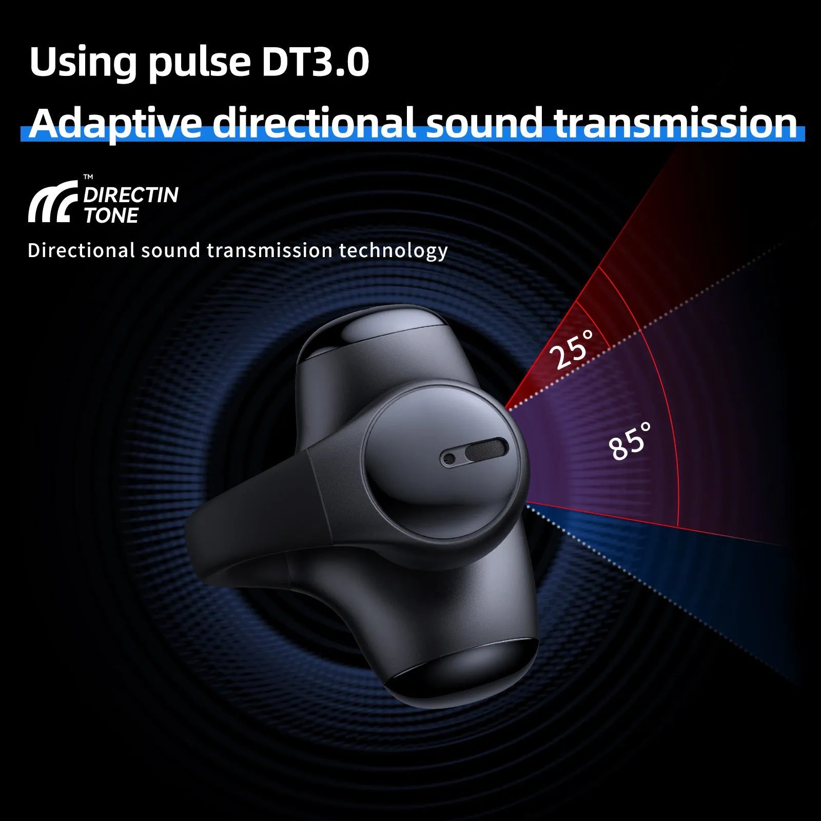 Black T306 wireless Bluetooth clip-on sports headset with ear hook design for gaming.