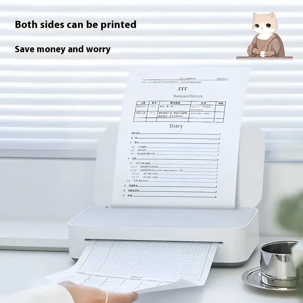 Small plastic thermal ribbon learning printer for remote homework and document printing