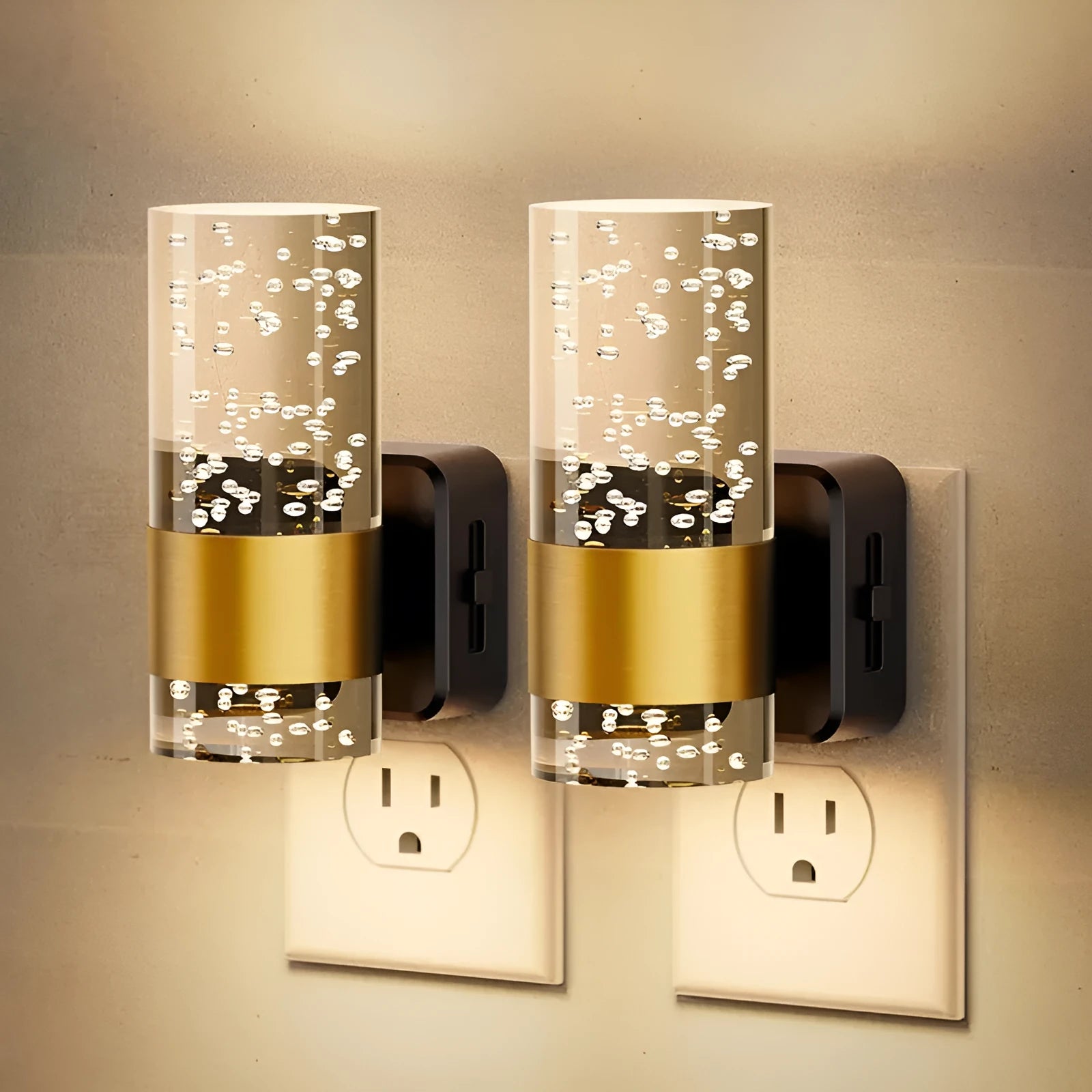 LED wall-mounted sensor lamp with geometric stereo design, warm white 3000K light, Australian plug, modern simple style