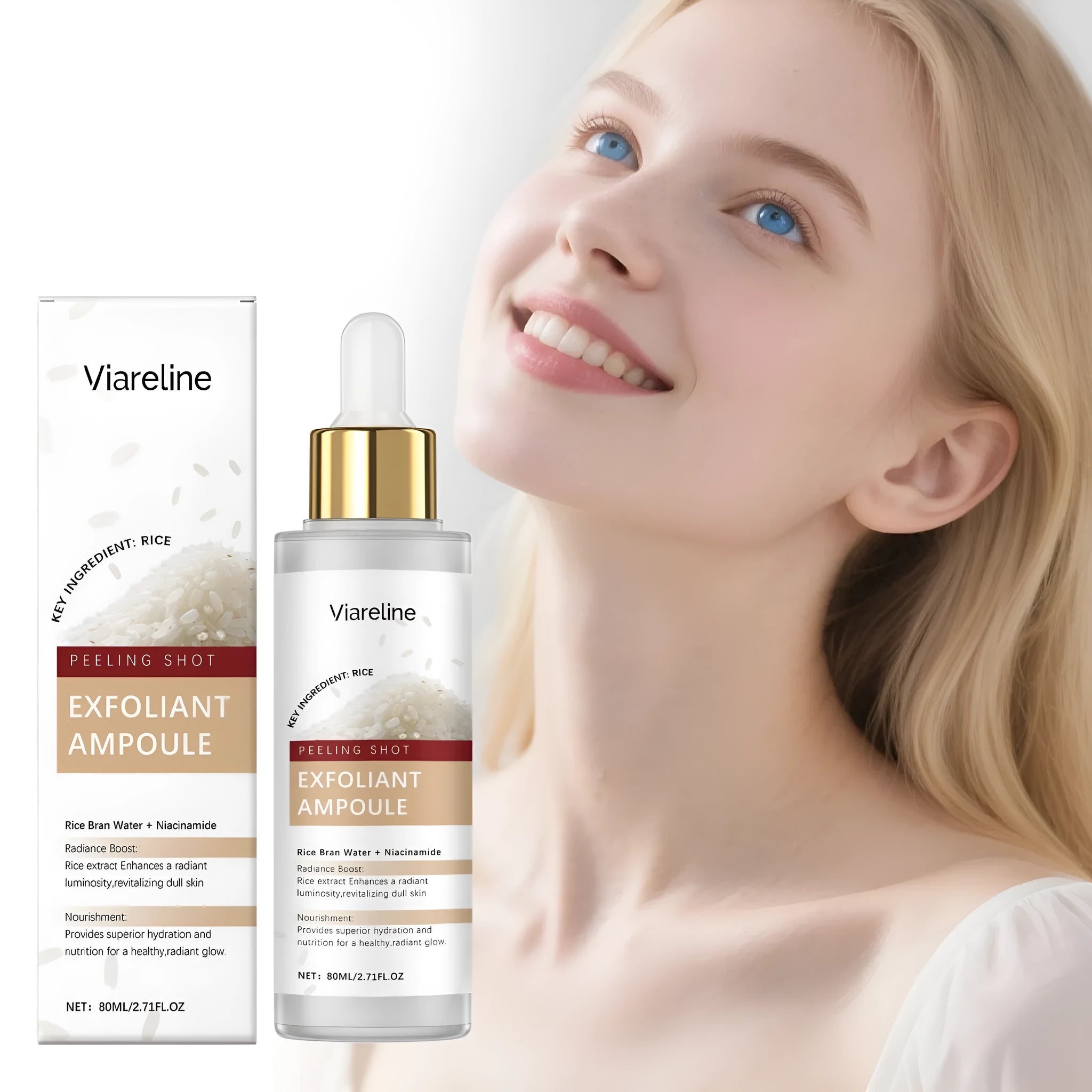 80ml bottle of cleansing nourishing facial liquid with salicylic acid and hyaluronic acid.