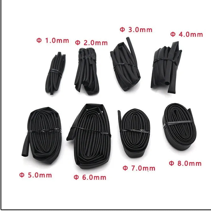 2 Times Black Heat Shrink Tube Kit flame retardant polyolefin cable insulation UL certified