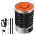 Portable bicycle folding lock in black or black orange colour with zinc alloy and steel construction