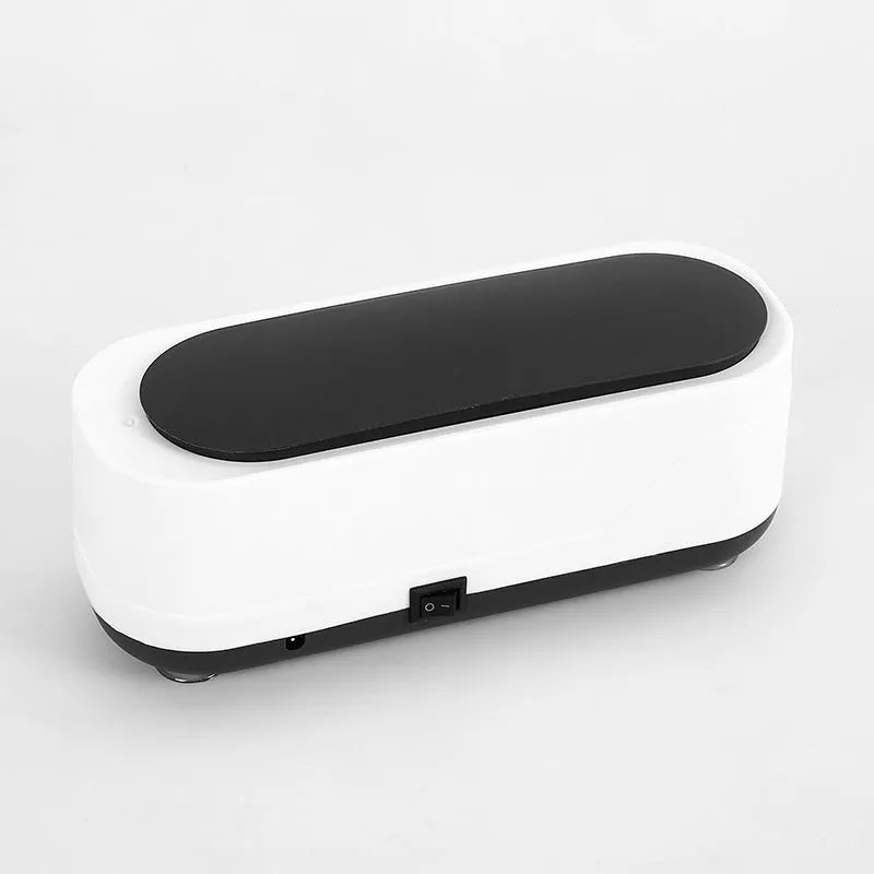 Black and white multifunctional ultrasonic cleaner for eyeglasses and jewellery with high frequency vibration