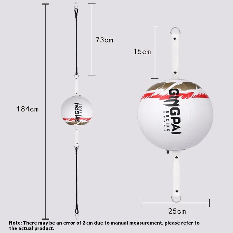 Black, black and green, and white hanging PU boxing speed ball for reaction dodge training