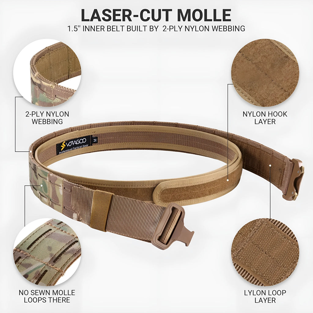 VOTAGOO military waist belt with quick-release buckle in CP camouflage colour